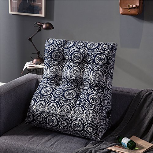 Roner Filled Triangular Wedge Pillow Positioning Support Reading Backrest Cushion Home Office Lumbar Pad for Sofa Bed Daybed Removable Washable Cover 22x24 Inches