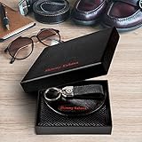 Mens Leather wallet by Shimmy Kahana genuine bifold Snap closure and Keychain