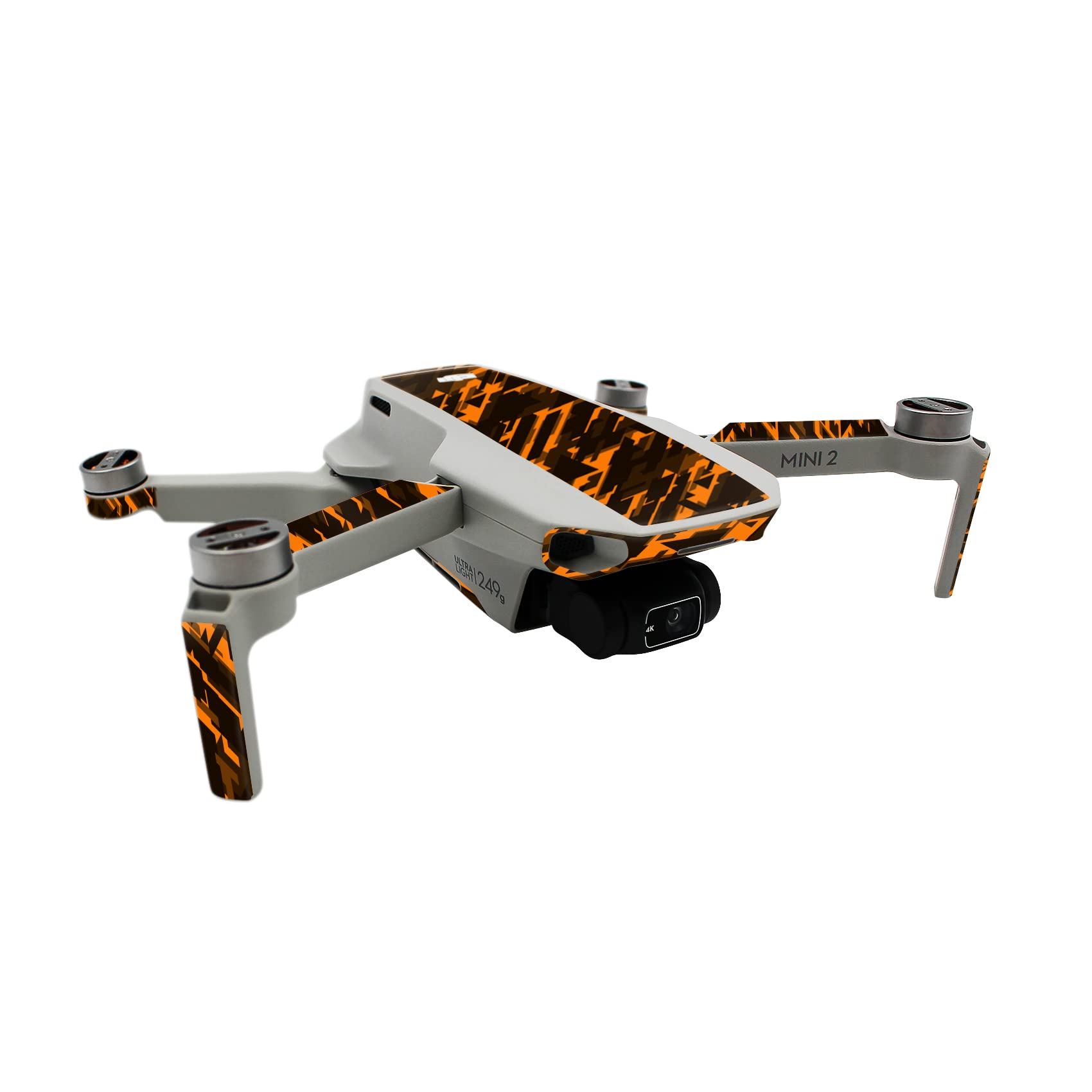 Finest Folia Protective Film Compatible with DJI Mini 2 Drone and Controller Sticker Set Perfect Fit Waterproof Skin Sticker Design Film (Partial Adhesion, R192-07 Future Neon Orange)