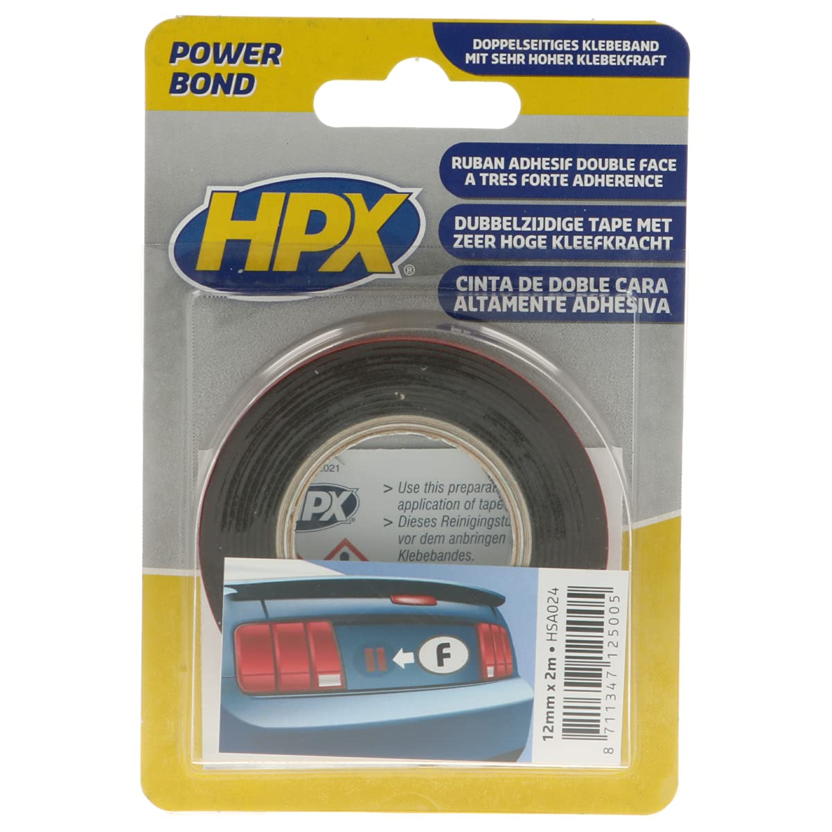 HPX HSA024 Mounting Tape HSA Double-Sided Anthracite 12 mm x 2 m