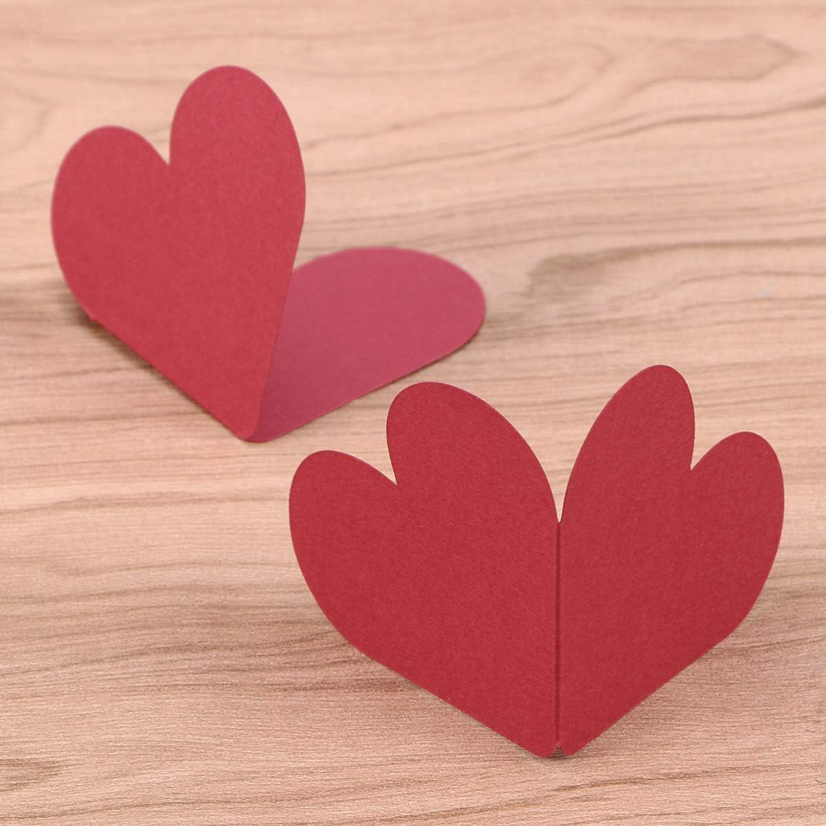 Amazon Amosfun グリーティングカード ハート型 メッセージカード 折り畳み ギフトカード バレンタインデー 結婚式 感謝祭 10枚セット 赤 ポストカード 絵柄付はがき 文房具 オフィス用品