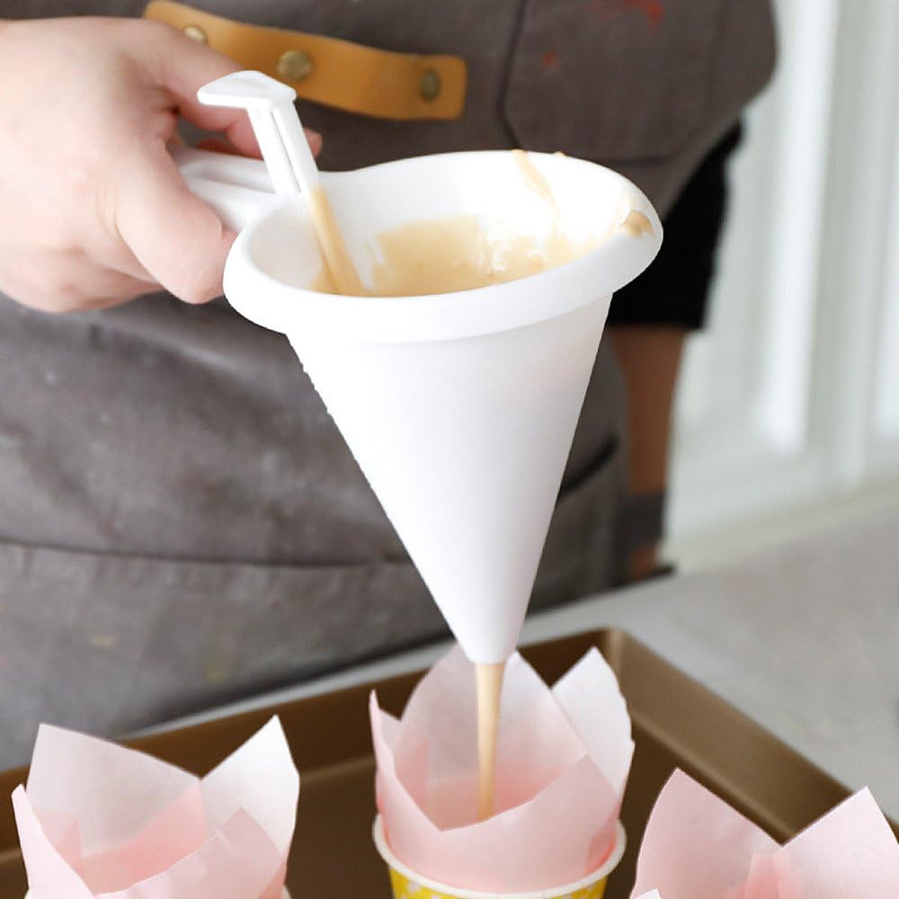Cupcake Decorating Tools,Gillberry Adjustable Chocolate Funnel for Baking Cake Kitchen (White)