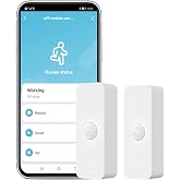 Smart PIR Motion Sensor: WiFi Motion Detector with App Notification Alerts, Wireless Contact Sensor for Home Security and Smart Home Automation, No Hub Required, Compatible with Alexa(2-Pack)
