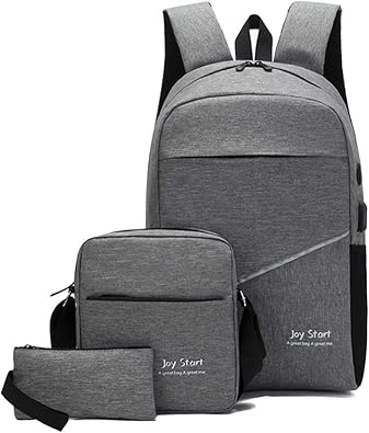 Amazon 3way リュック ビジネスバッグ ビジネスリュック バッグ メンズ スクエア リュックサック 通勤 通学 シンプル 大容量 Pc収納 軽い 拡張可能 多機能 無地 ショルダーバッグ 財布 リュック 3枚 セット グレー Yipayi メンズ