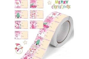 210 Pcs Christmas Party Present Tags, Wrapping Stickers Tag for Xmas Gift Boxes, hristmas Name Tag Stickers Holiday Self Adhe
