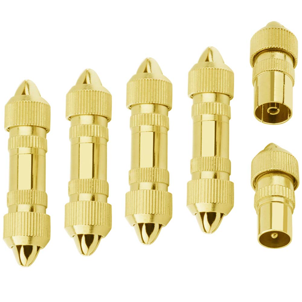 Greluma 10 Pcs TV Aerial Coaxial Connectors Kit, Male & Female TV Aerial Connectors