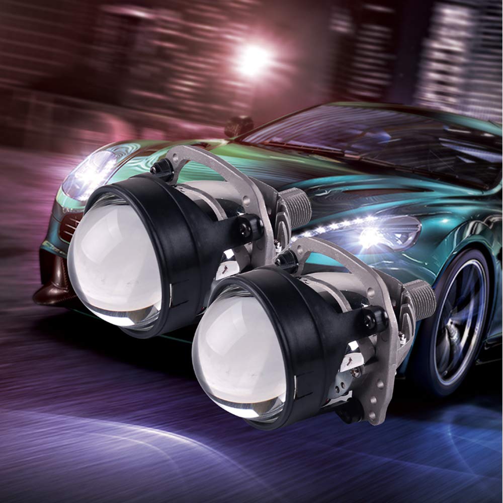 SANVI 2pcs V5 Mini 2.5 Inch Auto Bi LED Projector Lens Headlight 40W 5500K Car H4 H7 9005 9006 LEDPr