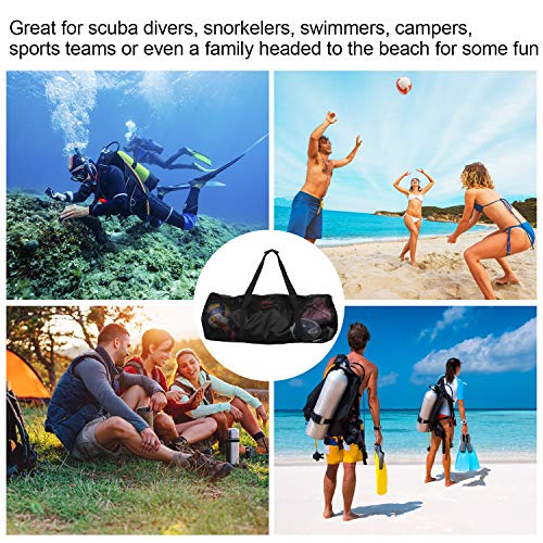 Oumers Mesh Dive Bag, Extra Large Mesh Travel Duffle for Scuba Diving and Snorkeling Gear & Equipment - Dry Bag Hold Mask, Fins, Snorkel, and More - Thumbnail 6