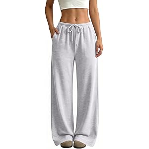 Slakkenreis Wide Leg Sweatpants Women Low Rise Baggy Sweatpants Y2K Drawstring Cotton Lounge Pants Womens Fall Fashion 2026