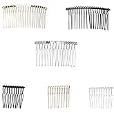 Ruwado 6 Pcs Metal Hair Combs 10 Teeth 20 Teeth Wire Twist Veil Hair Side Combs Pin Clips for DIY Jewelry Making Wedding Bridal Party Décor Accessories for Women Girls Hairstyle