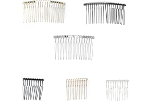 Ruwado 6 Pcs Metal Hair Combs 10 Teeth 20 Teeth Wire Twist Veil Hair Side Combs Pin Clips for DIY Jewelry Making Wedding Bridal Party Décor Accessories for Women Girls Hairstyle