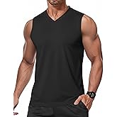 COOFANDY Men's Workout Tank Tops V Neck Sleeveless Shirts Quick Dry Athletic Gym Muscle T Shirt Lightweight Soft Tee