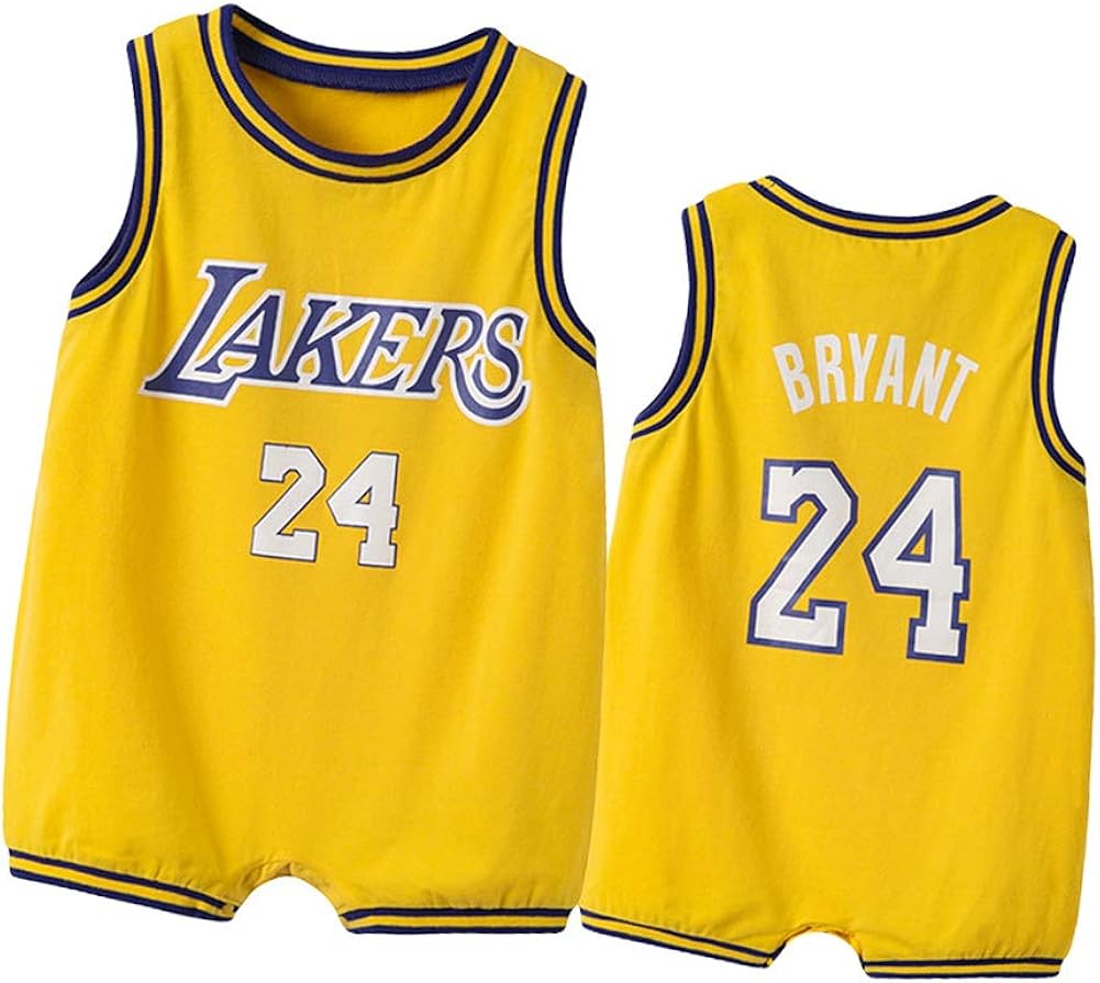 Los Angeles Lakers Bryant 24 Baby Jumpsuit Clothes Basketball Jersey Newborn Sportswear Summer Climbing Clothes Pure Cotton Sleeveless Vest Baby Clothing Clothing