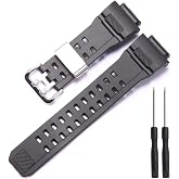 Resin Band Compatible with Casio GW-9400 GW-9400-1 Master men's outdoor sports wristband Watch Strap Stainless Steel Buckle and Loop