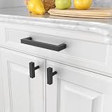 Amerdeco 10 Pack Matte Black 5 Inch Cabinet Pulls Stainless Steel Handles view 3