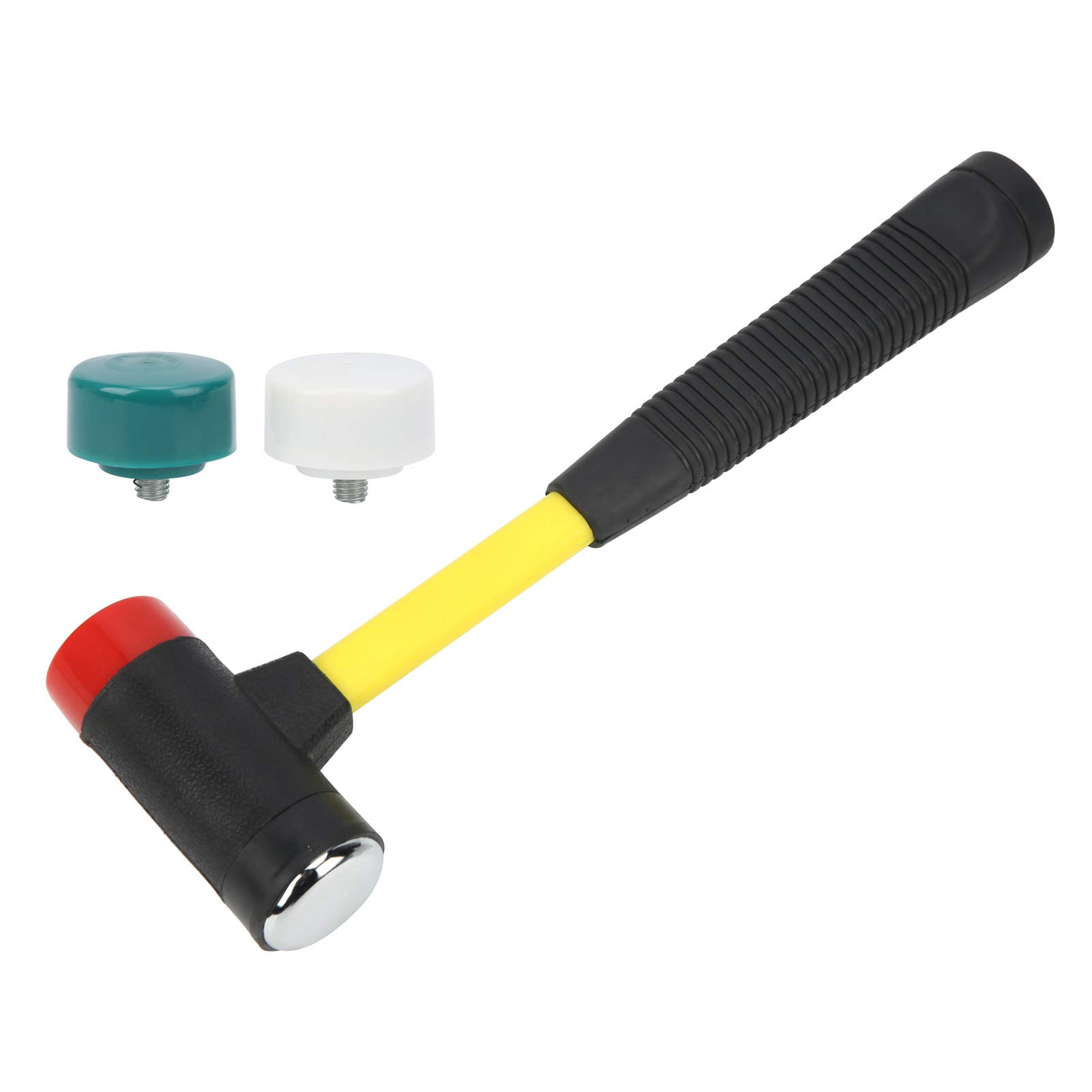 4-in-1 Quick Change Hammer, Rubber Mallet,Carbon Steel Hand Tools,Multifunctional Soft Hard Carbon Steel Hammer Head Rubber Handle Hammer Hand Multi Tool Hammer