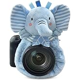 Jusoodiew Shutter Hugger, Hand‑Sewn Elephant Camera Lens Stand | Stretchy Lens Accessories, Photoshoot Props for Baby &amp; Pet Posing, for Family and Pets Photography