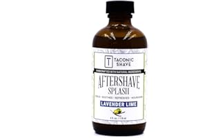 Taconic Shave Lavender Lime Aftershave Splash – Calming Citrus Herbal After Shave for Men – Alcohol-Free, Natural Skin Soother – 4 oz USA Made
