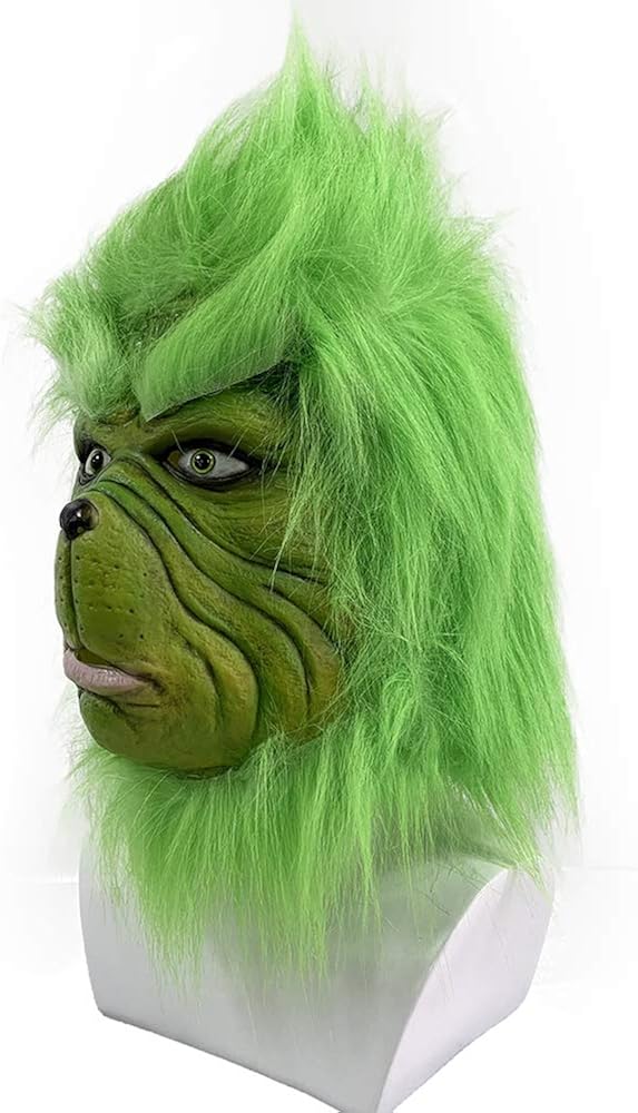 Christmas Mask Deluxe Latex Comedy Movie Halloween Party Props Green