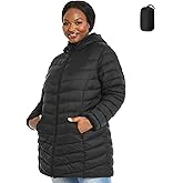 HHE Women's Plus Size Packable Puffer Jacket 1X-6X Lightweight Winter Puffer Coat