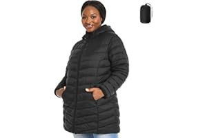 HHE Plus Size Women's Packable Puffer Jacket 1X-6X Water-Resistant Lightweight Winter Coat(Exclusively for Plus Size)