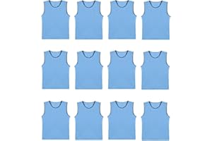 DreamHigh DH Soccer Sports Team Practice Pinnies Training Mesh Vests Youth -12 pcs Pack