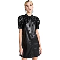 open lace back dress alice + olivia Women's Chara Long Sleeve Lace Vegan Pleated Mini Dress,  Black, 6 at Amazon Women's Clothing store