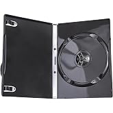 Maxtek Premium Grade Shiny Black Single CD DVD Blu-ray Disc Case, 14mm (10)