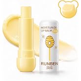 RUNBEN Kids Moisturize Lip Balm, Safe &amp; Non-toxic Baby Lip Care (0.14 oz) | 24H Last Moisturizing, Toddler Chapped Lips Care, for Ages 0+ &amp; Sensitive Skin, Cute Bear-head Design, Gift for Children