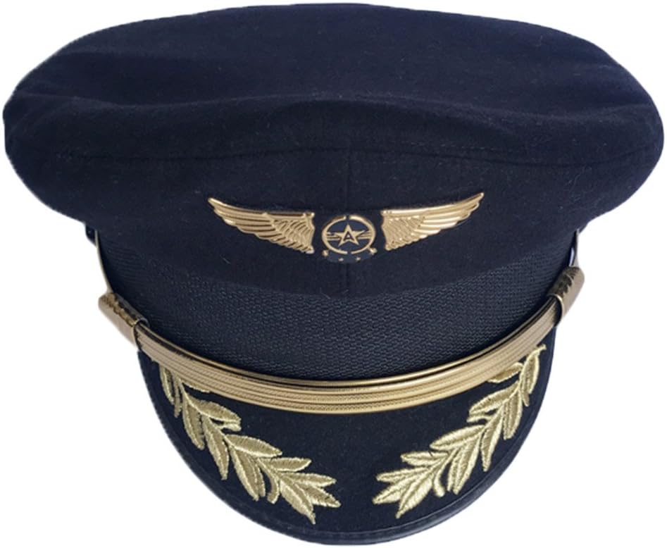 CHECKIN Custom Upscale Military Pilot Cap Airline Captain Hat Uniform Party Hat Navy Officer Sailor Cap