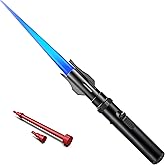 Windproof Torch Lighter Butane Refillable Jet Flame Butane Lighter for Cooking Fireplace Camping BBQ Lighters Gift for Man (Without Fuel) Black