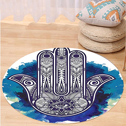 image for VROSELV Custom carpetHamsa Ethnic Decor Hamsa Hand of Fatima Good Luck