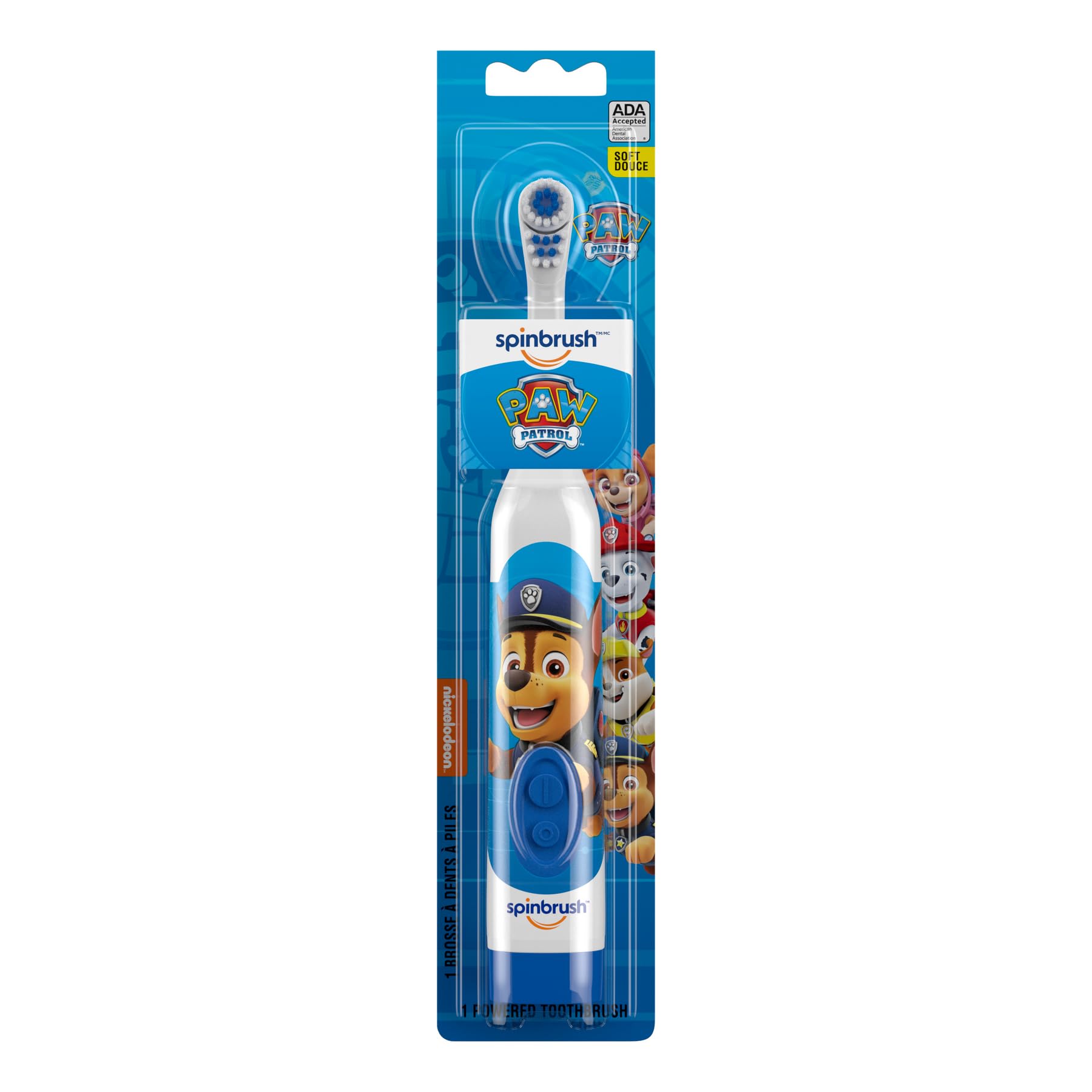 Spinbrush PAW Patrol Kid’s Electric Battery Toothbrush, Soft, 1 ct, Character May Vary