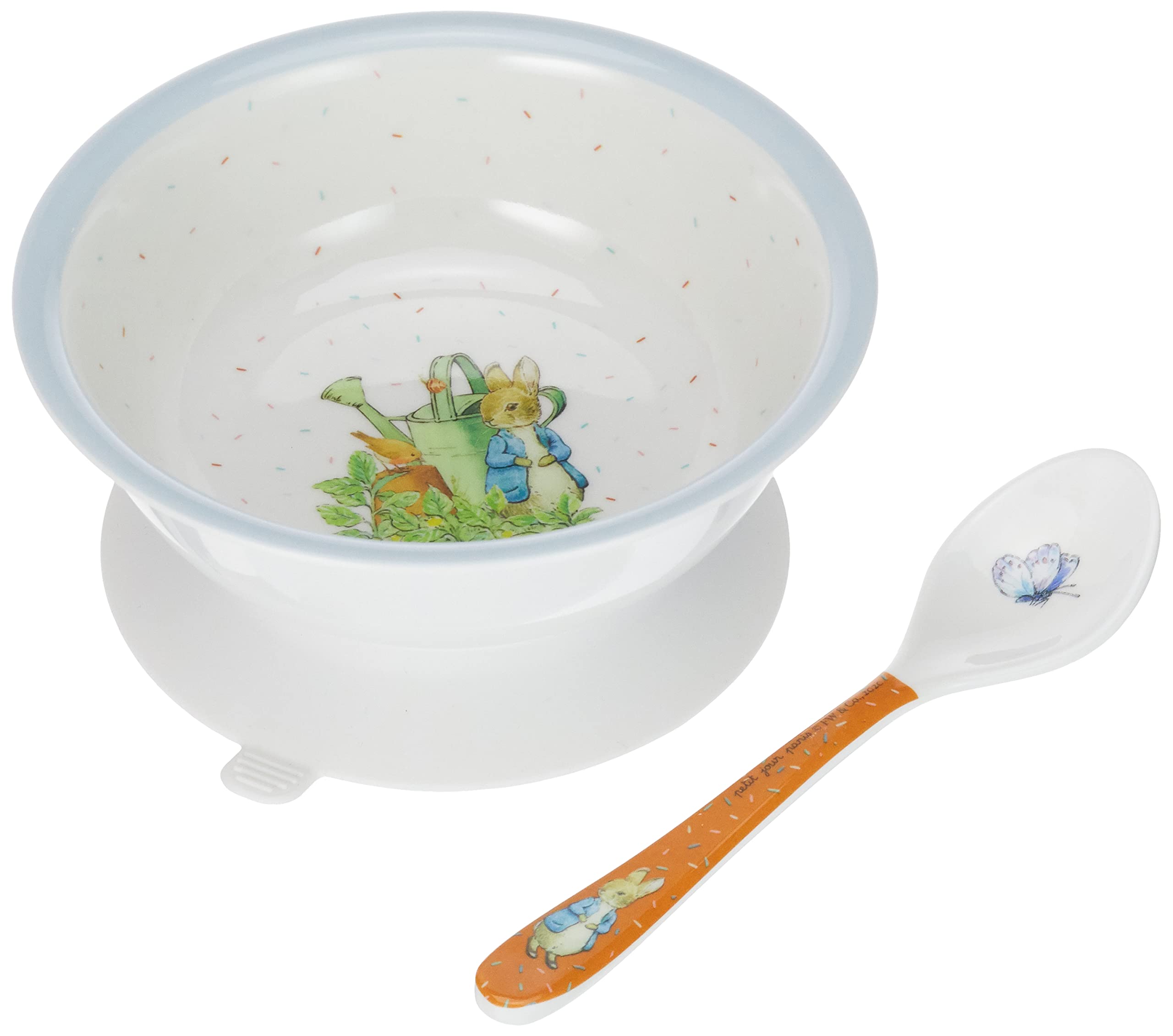 Petit Jour Paris - Bowl with Suction pad and Spoon Peter Rabbit - with its Gift Box!, Multicolored