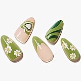 GLAMERMAID Green Press on Nails Medium