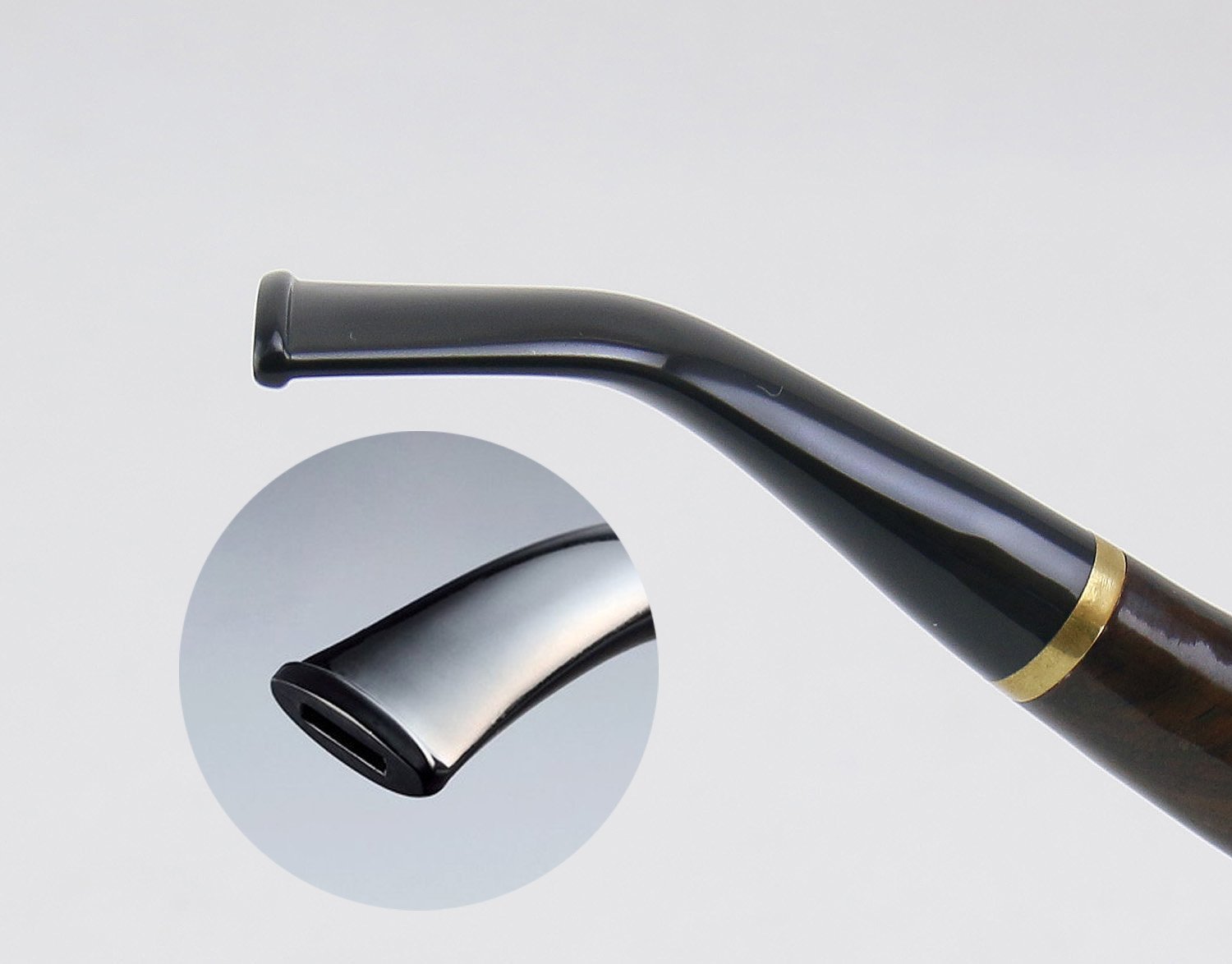 Joyoldelf Tobacco Pipes Maigret Black, Smooth, Bent, Hand Made + Stand