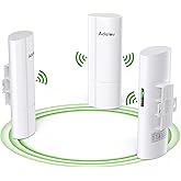 3PCS WiFi Bridges Kit,Point to 2 Point Gigabit Wireless Bridges Outdoor for Network Expansion, 5.8G Long Range High Speed WiF