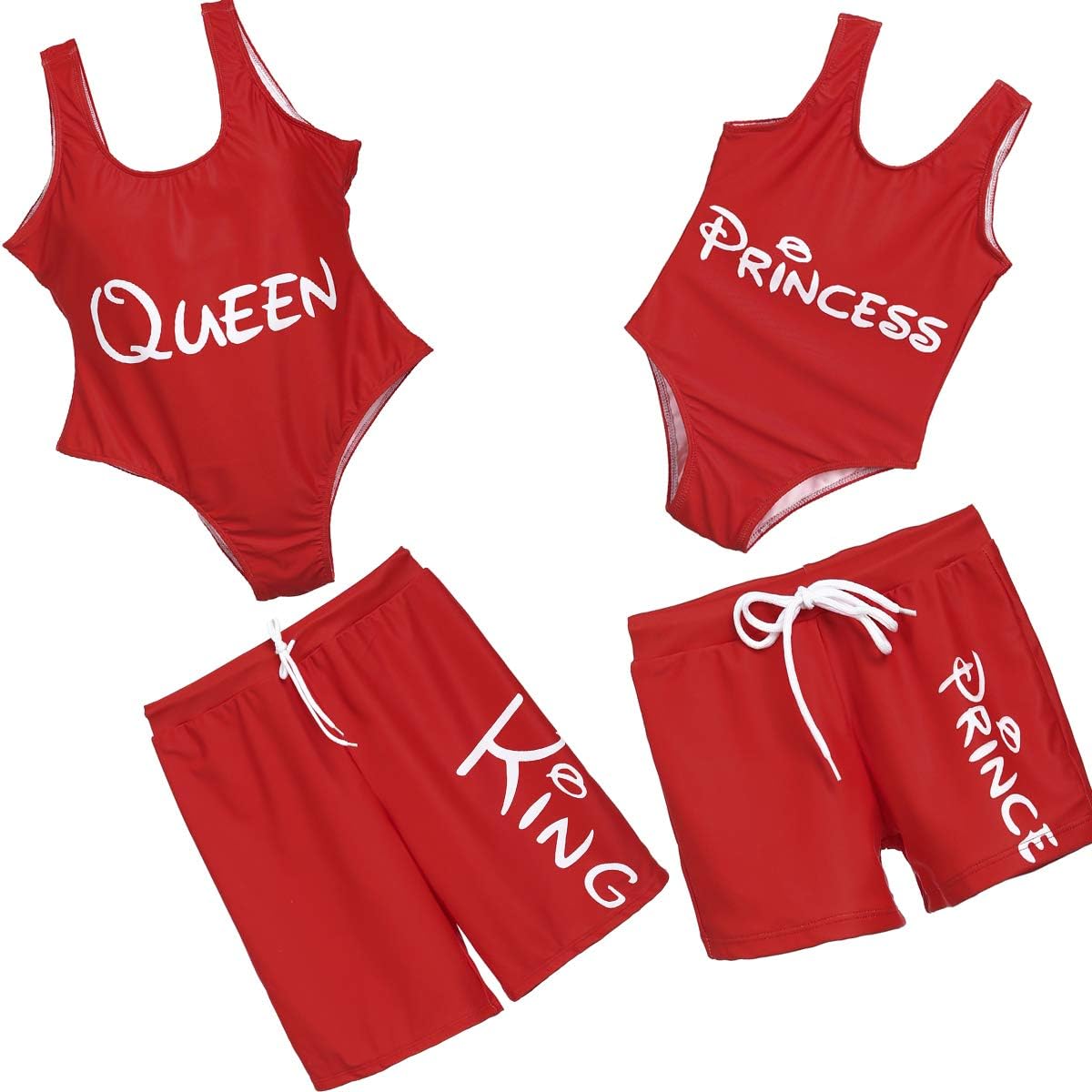 Family Matching Swimwear Dad Son Beach Trunks Mom Daughter One Pieces Swimsuits Tummy Control Sleeveless Bikinis Parent-Child Quick Dry Beachwear Swimsuit
