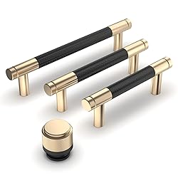 FURNIWARE 10 Pack Cabinet Knob, 1" Gold and Black