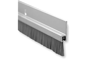 Pemko 085572 18061CNB48 Brush Seal - Meeting Stile, Clear Aluminum with Gray Brush Insert, 1" Width, 48" Length, Aluminum