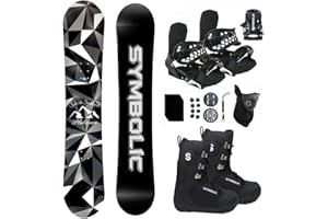 Symbolic Platinum Snowboard, Bindings, and Boots with Leash, Stomp, Mask Package Sizes Men Women Kids Regular-Wide Freeride Freestyle
