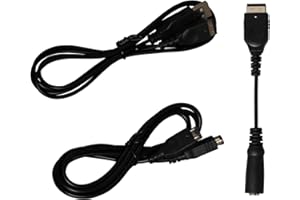 TIMORN GBA SP Link Cable GBA SP Charger Cable GBA SP Headphone Adapter USB Charging Cable 3.5MM Headphone Earphone Jack Adapter 2 Player Game Link Cable for Gameboy Advance SP