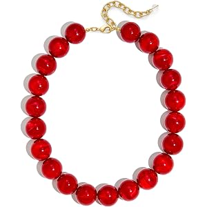 CLASSYZINT 20mm Chunky Beaded Necklace for Women Chunky Jewelry | Large Round Bead Strand Statement Boho Choker Vacation Jewe