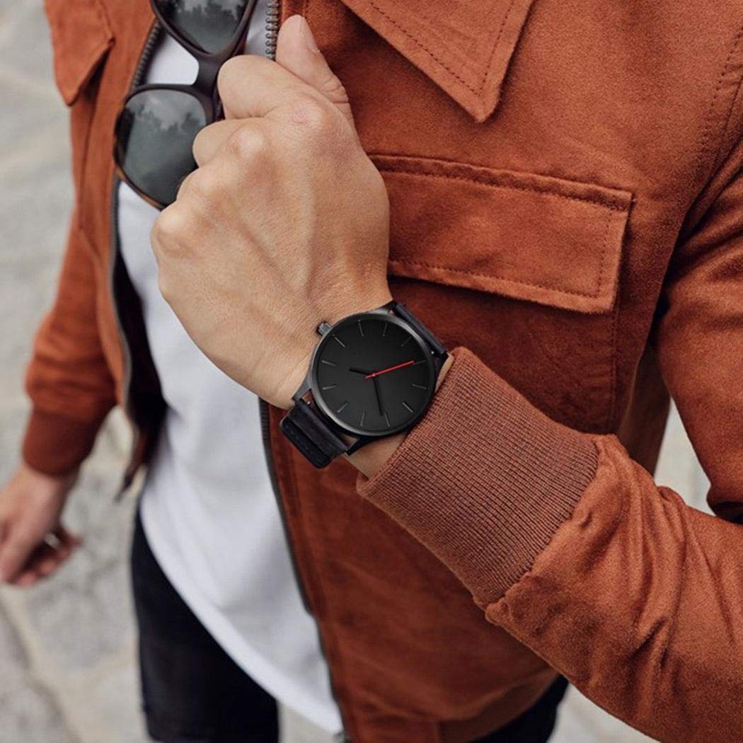 GuGio Men\'s Analog Quartz Watch Business Watches Mens Sport Watch with PU Leather Strap