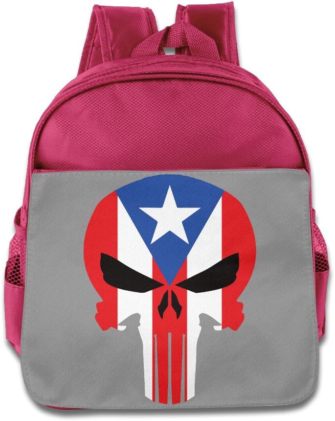 Puerto Rico State Skull Flag Backpacks Kids School Bags