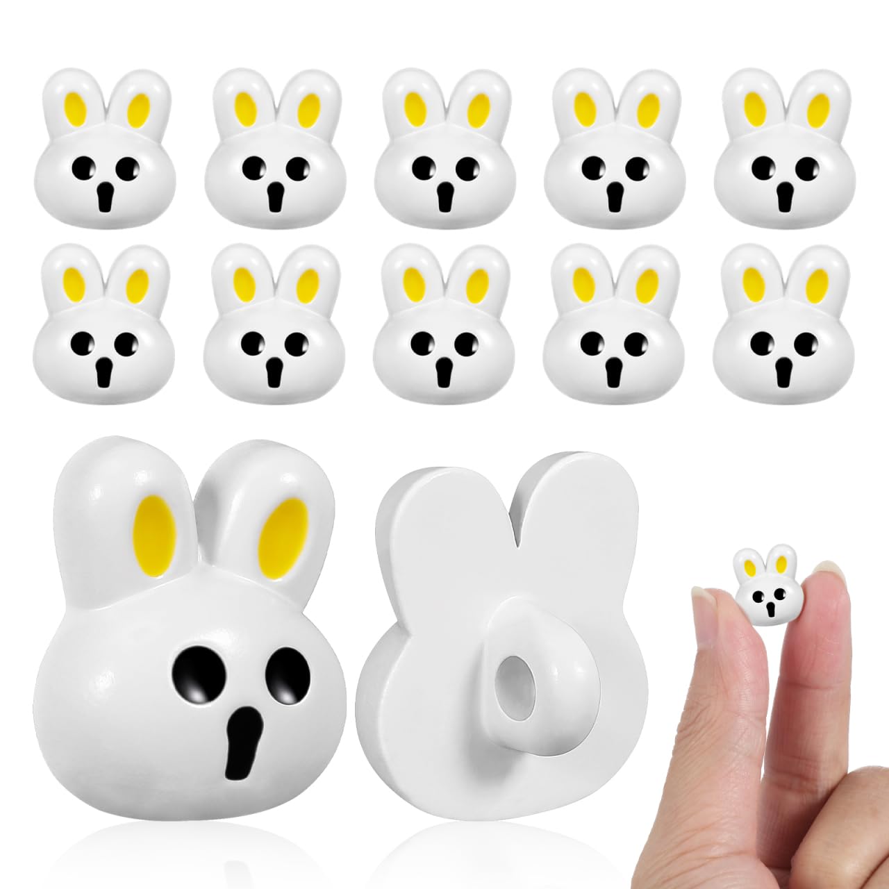 Tofficu 12Pcs Small Bunny Buttons 0.67 Inch Resin Animal Buttons for Kids Clothes DIY Craft Easter Decoration for Baby Cardigans Jackets