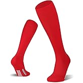 FITRELL 2/3 Pack Soccer Socks Baseball Softball For Youth Kids Boys Girls, Over-The-Calf Football Socks for Adult Men Women