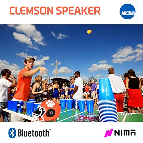 Nima Athletics Portable Bluetooth Speaker, [Officially Licensed] NCAA College Football Helmet Wireless Stereo Speaker Built-in Mic, Loud HD Sound Bass - 5" Helmet Speaker (Small, Clemson Tigers) - Thumbnail 6