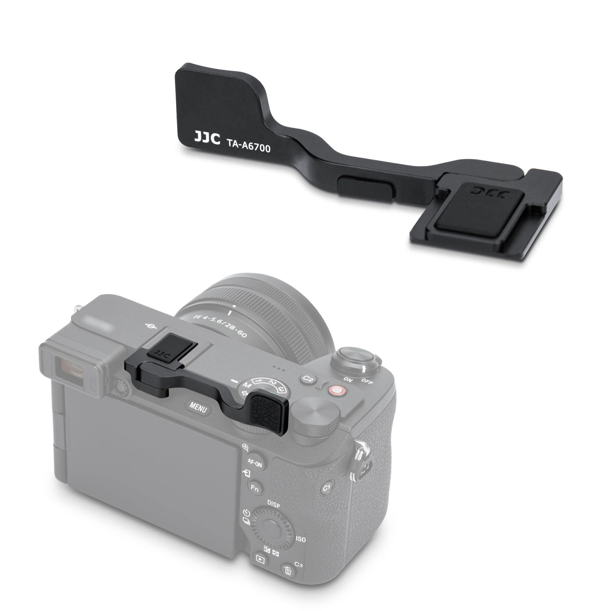 JJC A6700 Foldable Metal Thumb Up Grip for Sony Alpha 6700 A6700 Camera, ILCE-6700 Camera Aluminum Alloy Thumbs Rest Support with Silicone Padded Protector, Enhanced Handgrip for One-Handed Shooting