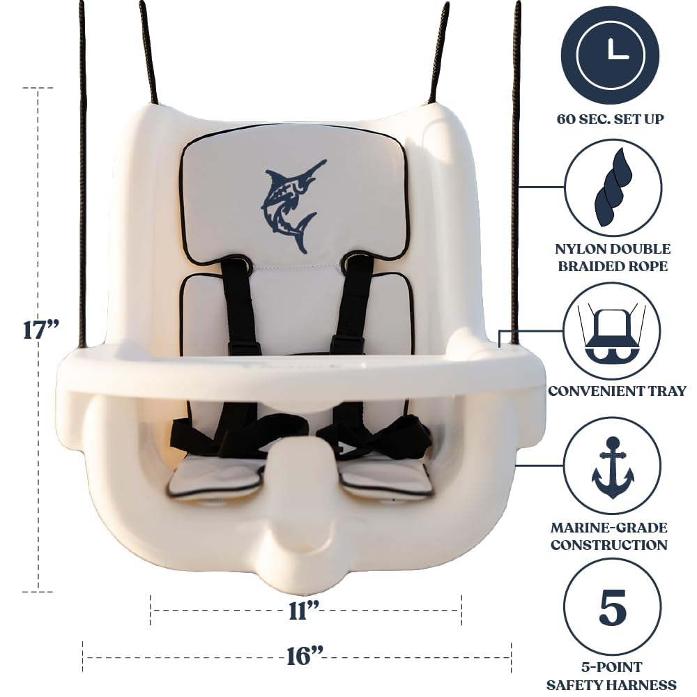 SearocK Marine-Grade Baby Swing Seat – Outdoors for Boats, Porches, Swing Sets – Heavy-Duty for Ages 6 Months to 4 Years